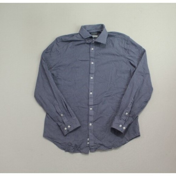 Michael Kors Men Blue Slim Fit Soft Button Up Shirt Casual Size 16 - Picture 1 of 8